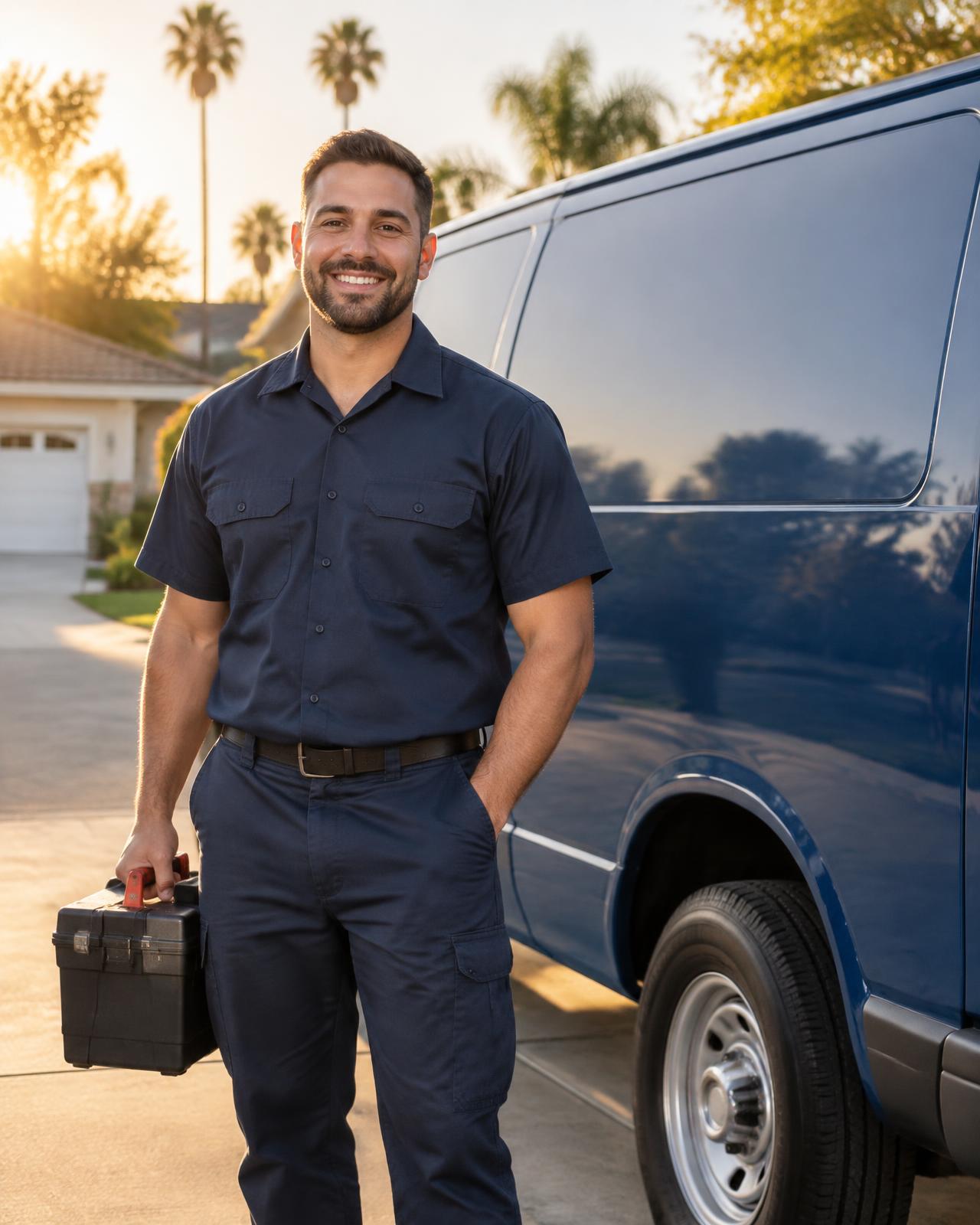 All American technician arriving at a Central Valley home